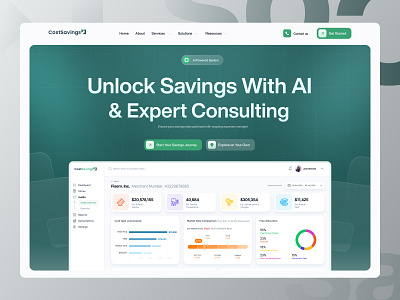 CostSavings - Finance Saving Website 2025 bank banking app clean design creative creativewebdesign design figma finance header home page landing page saving simple ui ui design uiux web design website website design