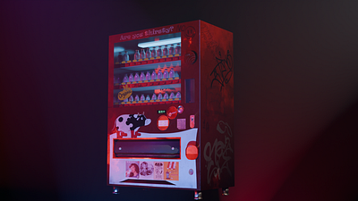 Fridge 3d blender cyberpunk dieselpunk style fridge