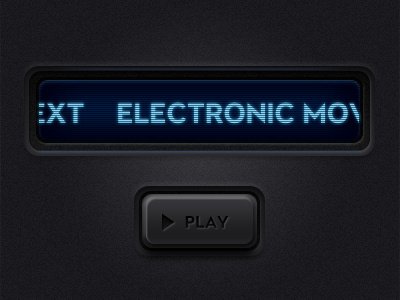 Electronic moving text button interface text ui ux