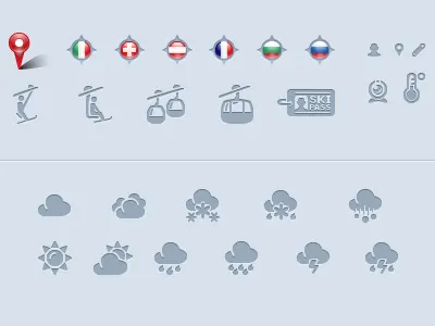 Ski pictograms icon pictogram ski weather winter