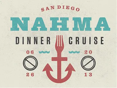 NAHMA 2013 Dinnner Cruise Logo branding logo mark retro type typography