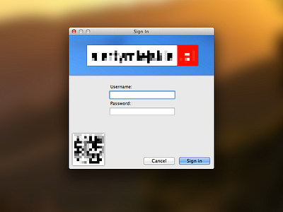 Sign in screen for OSX/Windows application desktop login osx sign in windows