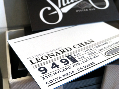 Shuck Business Cards business card shuck identity lettering oyster
