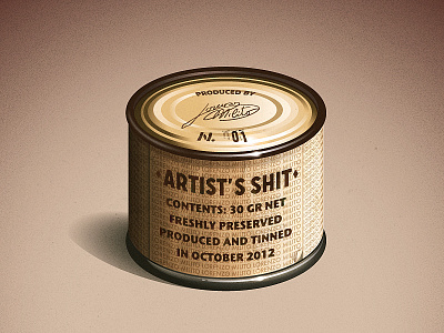 Artist's Shit 2012 artist avanguarde contemporary art design fresh icon illustrator lorenzo milito. mock photoshop piero manzoni shit tin can