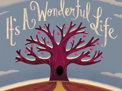 Wonderful Life holiday illustration its a wonderful life nature ornaments retro the nimbus factory tree