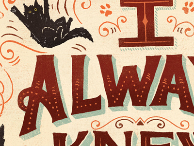 Peppy Mew Mew black cat cat lettering paws typography