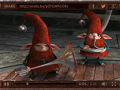 Video Controls controls interface player share snow social texture ui video wood