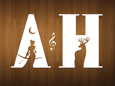 Artemis & the Hunt artemis band deer logo mark negative space vector