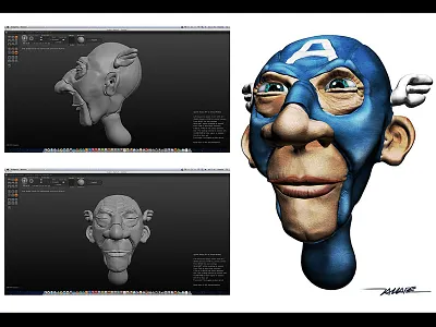 Old Captain - Sculptris 3d captain america old sculptris vandre
