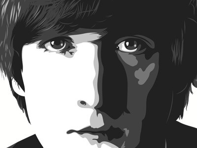 Lennon Vector beatles bw greyscale john lennon lennon minimal monochromatic vector