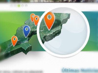 Magnifying Glass blue circle green lupa magnifying glass map orange pin santa fe web web design