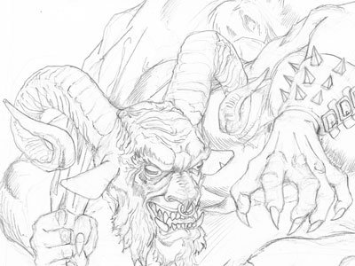 Krampus Pencil holiday illustration krampus pencil