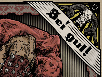 Krampus Frame Detail holiday illustrator ink krampus photoshop