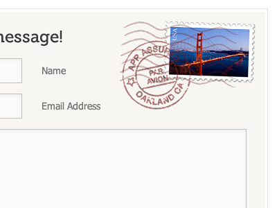 App Assured Contact Close-up clean contact contact form form simple skeuomorphic stamp web web form website