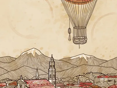 Heidelberg cover germany illustration town