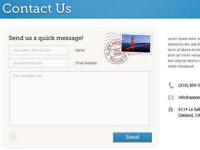 AppAssured Contact clean contact contact form form simple stamp web web form