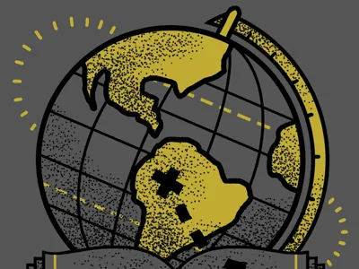 Journey - Top design globe illustration t shirt texture