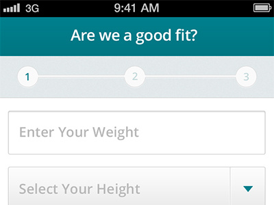 Fit app form input ios iphone progress select box ui