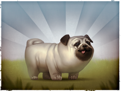 Mops conceptart dog happy illustration pug puppy