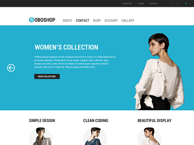 Roboshop blue clean designosaurs ecommerce roboshop woocommerce wordpress