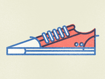 Old Sole blue illustration red shoe