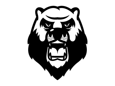 Angrybear bear black logo print vector