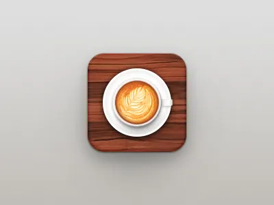Cafe App Icon cafe coffee cup icon latte wood