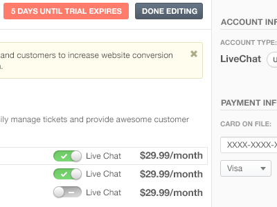 Edit Billing billing buttons flat flat ui form interface notification toggle ui