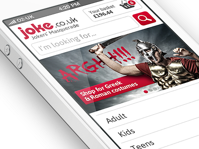 Joke Mobile ecommerce fancy dress hq iphone joke mobile ui