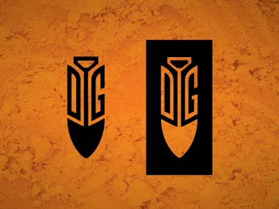 Can You Dig It? dig dirt logo shovel