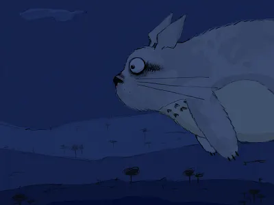 Flying Totoro digital fan art ghibli illustration neighbour pencil totoro week