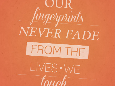 "Fingerprints" Typography Piece design graphic design grunge inspirational orange texture type typography
