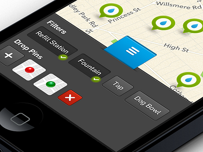 Choose Tap - Filters Drawer drawer filters icon ios iphone5 marker ui water