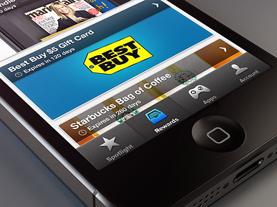 Rewards Tab app cards ios iphone kiip list mobile reward tab tabbar
