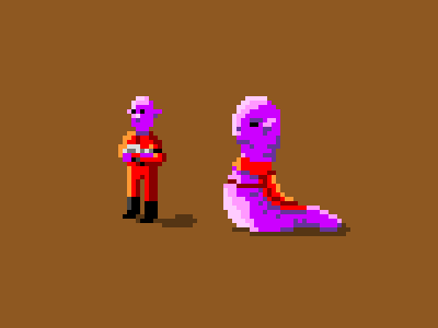 Aliens in pixel art 8bit game pixel space age