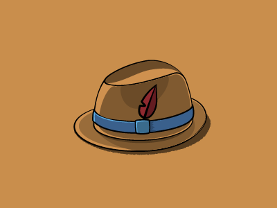 Hat feather hat hipster solid vector