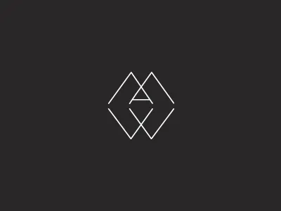 Monogram amw geometric identity interior design logo logomark logos marque monogram monograms structure typography
