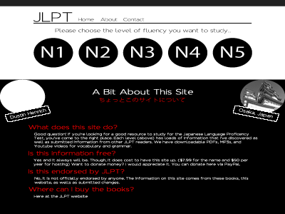 JLPT Preview - Work in Progress fireworks html site japanese one page websites