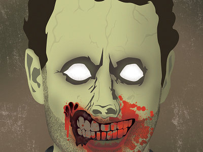 Zombie Rick andrew lincoln artwork dead design graphic horror illustration rick grimes the walking dead undead walking dead zombie zombie art