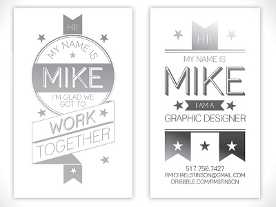 Stinson Brand card design grayscale logo type