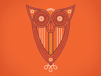 Owl Illustration circles eyes illo illustration lines linework owl shapes