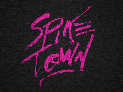 Spiketown Volleyball T-Shirt Design graphic hand handwriting lettering purple spike spiketown t shirt tee town volleyball