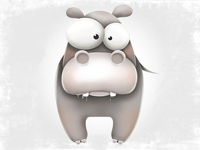 Pocket Hippo animal character hippo illustration tiny