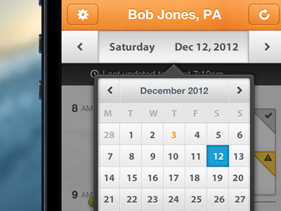 iPhone App Date Select app appointments calendar date datepicker doctor healthcare interface ios iphone kareo medical schedule select ui