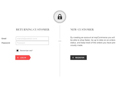 Login & Register login minimal new page register returning ui user interface web design