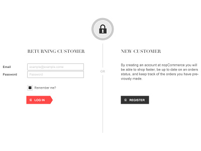 Login & Register login minimal new page register returning ui user interface web design