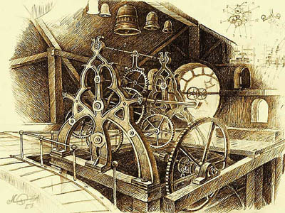 Clockwork concept art digital art graphics illustration paper pencil