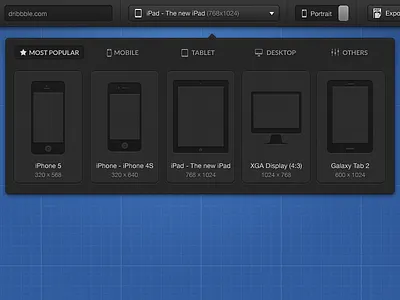 Choose a device... - mediaqueries.me desktop dropdown media queries mobile navigation responsive tablet ui
