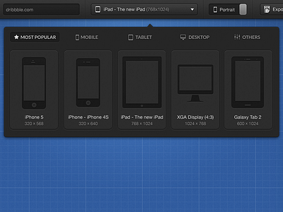 Choose a device... - mediaqueries.me desktop dropdown media queries mobile navigation responsive tablet ui