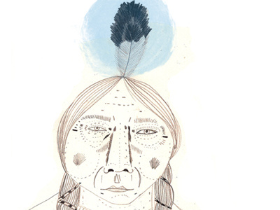 sitting bull design drawing graphite illustration pencil